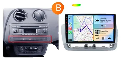 Produktbild von Carplay, Multimedia-Funktionalität, kompatibel mit Seat Ibiza 6J MK4 2008-2013, V1 (2+64G)-B