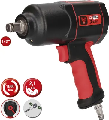 Produktbild von KS Tools 515.1200 THE DEVIL Hochleistungs-Druckluft-Schlagschrauber SchwazRot 12 (64,95)