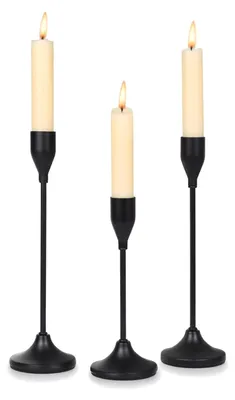 Produktbild von Metall-Kerzenhalter 3er-Set Schwarz Weihnachts-Tischdeko