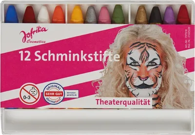 Produktbild von Jofrika 707918 Schminkstifte in Theaterqualität, mehrfarbig, 12-teilig (1 Set)