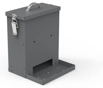 Metall-Schwerkraft-Futterspender, grau, 4 l, für Kleintiere