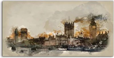 Produktbild von Coloray Acrylbild 120x60  Wandbild Acrylbilder Landschafts architektur London Stadt