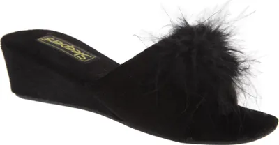 Obrázok produktu pre Sleepers Anne dámske papuče / papuče s drahokamom, nadýchaným brmbolcom a podpätkom DF529 (41 EUR) (Black)