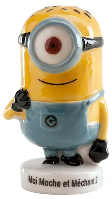 Produktbild von Minions Stuart Tortenfigur, ca. 6 cm Höhe, für Geburtstagskuchen und Partydekoration