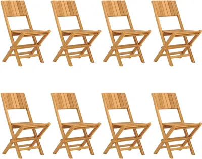 Produktbild von vidaXL Gartenstühle 8 Stk. Klappbar 47x61x90 cm Massivholz Teak
