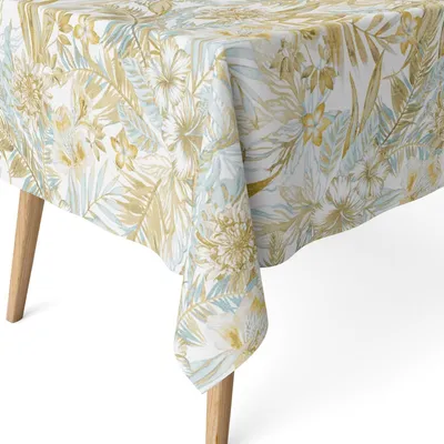 Immagine prodotto di Tovaglia rettangolare anti-macchia, 300 x 140 cm, color oro, resistente all'acqua