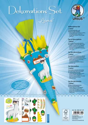 Produktbild von URSUS Schultüten Dekorationsset Easy Line Lama