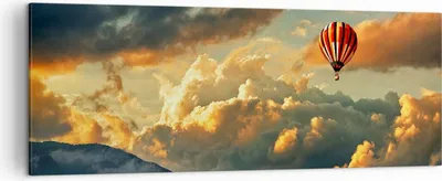 Produktbild von Bild auf Leinwand - Leinwandbild - Wolken Ballon Flug - 140x50cm - Wand Bild - Wanddeko - Leinwanddruck - Bilder - Kunstdruck - Wanddekoration - Leinwand bilder - Wandkunst - AB140x50-3791