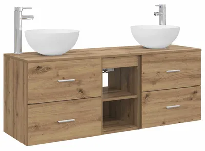 Immagine prodotto di vidaXL Set di 3 mobili da bagno, finitura "Artisan Oak", 49,5 x 35 x 63 cm