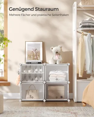 Produktbild von SONGMICS Schuhregal 4 Fächern, Schuhschrank, mit Türen weiß