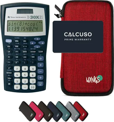 Produktbild von TI-30XIIS inkl. WYNGS Schutztasche Rot - Wissenschaftlicher Taschenrechner - Basic Set