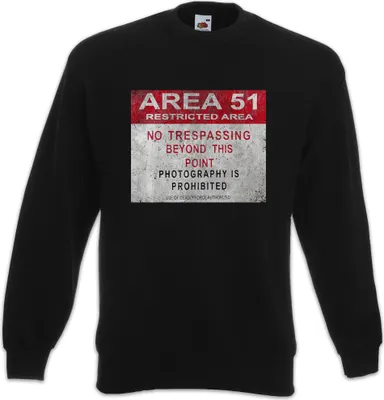 Produktbild von Urban Backwoods Area 51 Vintage Logo Sign, Sweatshirt, Farbe: Schwarz, Größe: 5XL