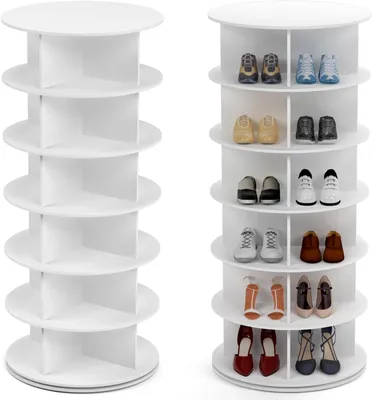 Imagen del producto de Armario giratorio de 360° para zapatos - Estante para zapatos - Estante de almacenamiento - Estante giratorio - Armario para accesorios - 6 niveles