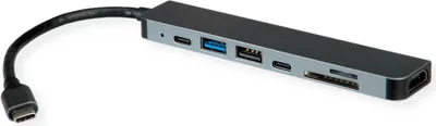 Image de ROLINE Station d'accueil USB-C HDMI+ 2xA+1xC 1xTF/SD+1xC PD 4K60 - Numérique/données - Numérique/affichage/vidéo (12.02.1122)