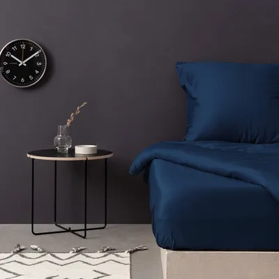 Produktbild von L'Essentiel Linge de Maison, De Petrol Blue, Satin-King-Spannbettlaken (FR) (IT) (ES) (DE), Petrolblau, 100 % Baumwollsatin, 160 x 200+30 cm