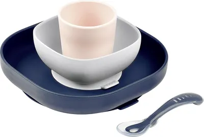 Produktbild von Beaba Geschirrset aus Silikon (4 St) - Nachtblau; 913506