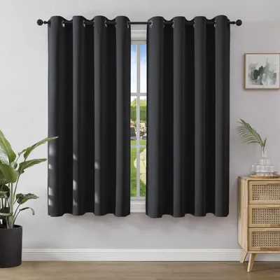 Produktbild von Thermovorhang Kälteschutz mit Ösen 2 Stück H 175 x B 140 Schwarz