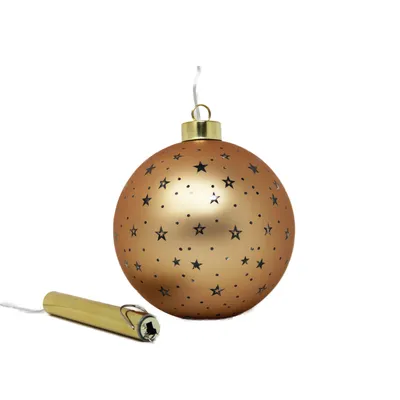Produktbild von Annas Collection Glaskugel mit Sternen Mattgold Durchmesser 12cm