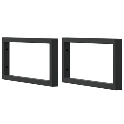 Image de vidaXL Supports de lavabo 2 pcs. noir rectangulaire acier
