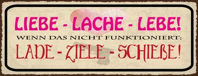 Produktbild von vianmo Blechschild 10x27 cm Liebe Lache Lebe