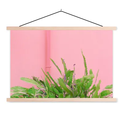 Produktbild von MuchoWow® Textilposter Pflanze - Sommer - Rosa 60x40 cm mit holzfarbenen Rahmen - Bilder