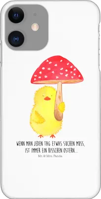 Produktbild von Mr. & Mrs. Panda Iphone 11 Handyhülle Küken Fliegenpilz - Weiß - Geschenk, Ostern, Glückspilz, Handy Case, Cover, Ostergrüße, Schutzhülle, Hülle, Frohe