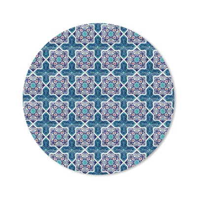 Produktbild von MuchoWow® Mauspad Mousepad Ein marokkanisches Mosaikfliesenmuster, bei dem hauptsächlich die Farbe Blau verwendet wird 20x20 cm - Mousepads - Maus Mat - Pad - Mausunterlage - Schreibtischmatte