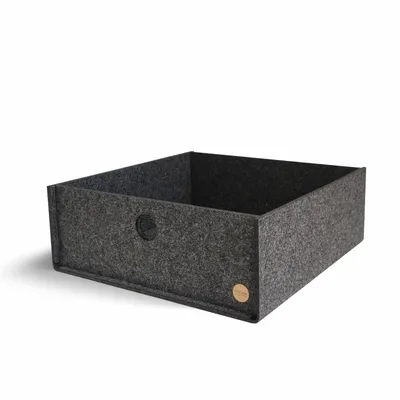 Produktbild von Aufbewahrungsbox CARGA Filz 40 x 38 x 14 cm ohne Deckel in anthrazit meliert