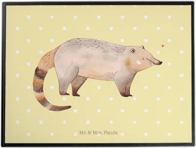 Produktbild von Mr. & Mrs. Panda Schreibunterlage Nasenbär - Gelb Pastell - Geschenk, schreibtischunterlagen, Nasenbären, Unterlage Schreibtisch, Bär, Rüsselbär, schreibtischunterlage