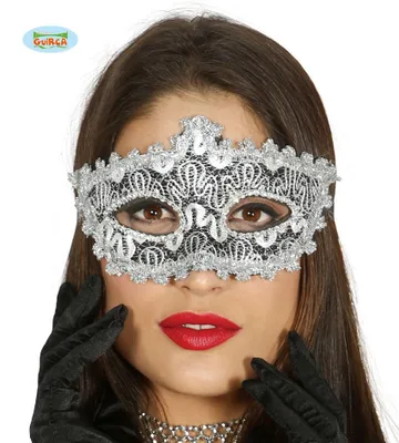 Produktbild von Venezianische Maske in silber und glitzernd
