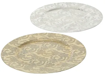Produktbild von Platzteller Royal Kunststoff Ø.33 cm silber/gold 2er Set