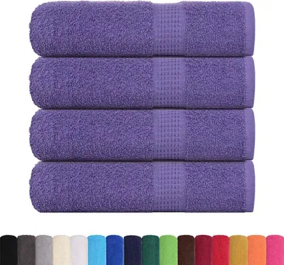 Obrázok produktu pre vidaXL Kúpeľňové uteráky FROGN, 4 ks, fialové, 100 x 150 cm, 360 g/m²