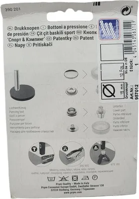 Produktbild von Druckknöpfe Stoff, 15mm, 10 Stück im Blister