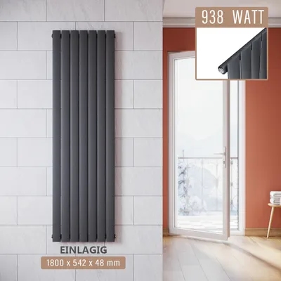 Zdjęcie produktu dla SONNI grzejnik płytowy 1800×542mm jednowarstwowy antracytowy Grzejnik pionowy