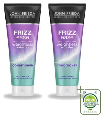 Imagen del producto de 2 unidades de acondicionador John Frieda Frizz Ease Weightless Wonder, 250 ml cada uno. Pack grande