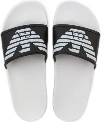 Zdjęcie produktu dla Klapki męskie Emporio Armani Beachwear wsuwane biało-czarne 44