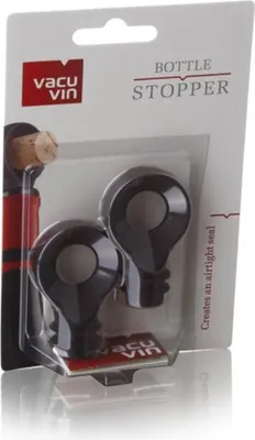 Obrázek produktu pro Vacu Vin zátka na víno Zátka na láhev - černá - 2 kusy