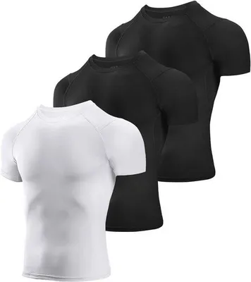 Produktbild von 2-Pack Herren T-Shirts Kurze Ärmel - Kompressionskleidung für Training und Fitness