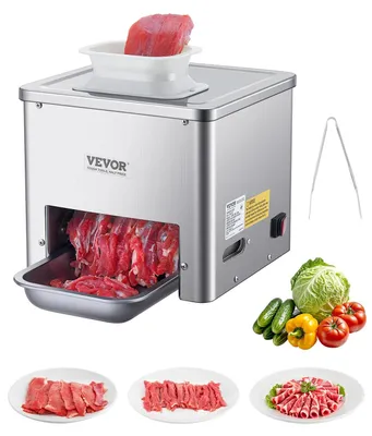 Zdjęcie produktu dla Krajalnica do mięsa VEVOR 550 W 159 kg/h ze stali nierdzewnej o grubości 3,5mm, elektryczna krajalnica do żywności dla restauracji, supermarketów