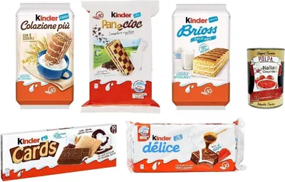 Produktbild von Kinder Testpaket, Brioss Colazione più Panecioc delice snack cards, 5 Stücke + Italian Gourmet polpa 400g