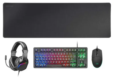 Produktbild von Mars Gaming MCPRGB3FR, Kabelgebunden, USB, Membran Key Switch, RGB-LED, Schwarz, Maus enthalten