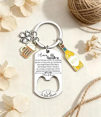 Productafbeelding van Grappige sleutelhanger, cadeau voor een stiefzoon, origineel cadeau, voor een verjaardag