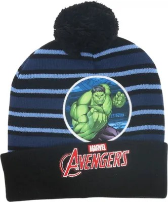 Zdjęcie produktu dla Czapka zimowa Avengers z daszkiem - fajna czapka dla dzieci w rozmiarze onesize, czarna