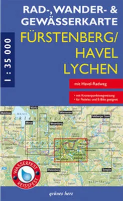 Immagine prodotto di Mappa delle piste ciclabili, delle escursioni e dei corsi d'acqua Fürstenberg/Havel, Lychen