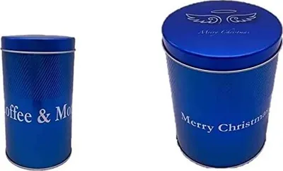 Produktbild von Keksdosen Plätzchendose Kaffeedose 2er Set mit Merry Christmas-Design