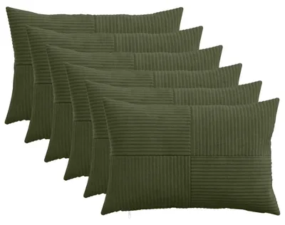 Obrázok produktu pre vidaXL Vankúšový poťah, 6 ks, ALMELO, zelený, 40 x 60 cm, materiál: cord