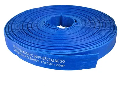 Produktbild von Garronda PVC Flachschlauch 1 Zoll 50 m Druckschlauch 2 bar PVC Layflat-Schlauch Wasserförderschlauch Bewässerung Wassertransport Garten Entwässerung GD-0235 Blau