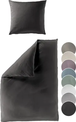 Produktbild von liebling - Satin Bettwäsche, graphit grau, 1 x Bettbezug 155 x 220 cm + 1 x Kissenbezug 80 x 80 aus 100% seidig weicher Baumwolle