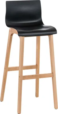 Image de Tabouret de bar - Tabouret haut - Confort d'assise ergonomique, polypropylène et hêtre. Couleur du bois : noir