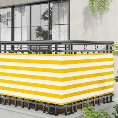 Produktbild von Möbel Balkonsichtschutz - Gelb - CLORIS Balkonsichtschutz Gelb und Weiß 75x200 cm,0.46 Kg - 266988